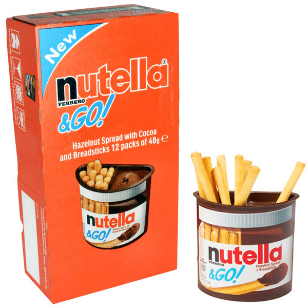 Ferrero Nutella Go Snack Creamy Hazelnuts Chocolate & Bread Sticks Pack 12 x 48g
