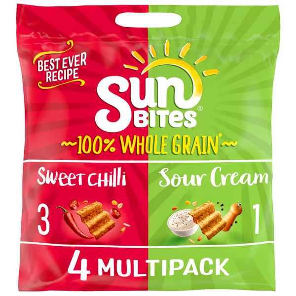 Walkers Sunbites Whole Grain Crisps Sour Cream Sweet Chilli Mix Chip Pack 24x25g