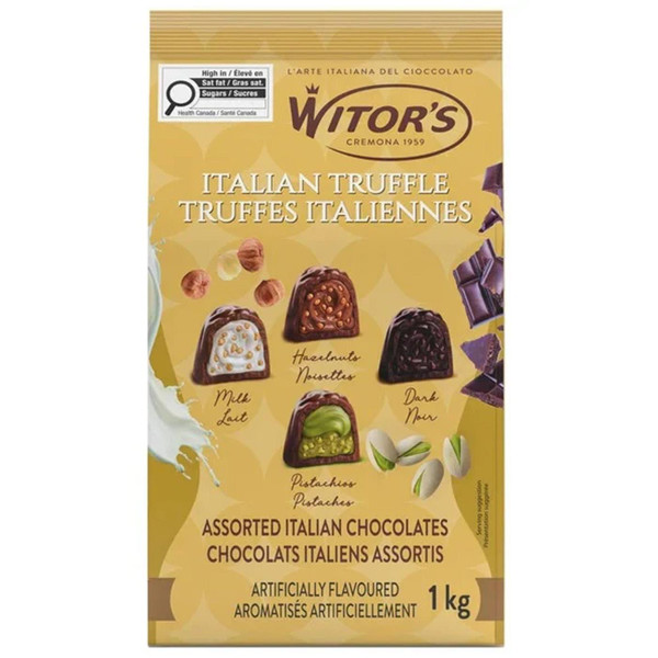 Witor's Italian Taste Assortment Chocolate Truffles Creamy Filling Mix Pack 1kg
