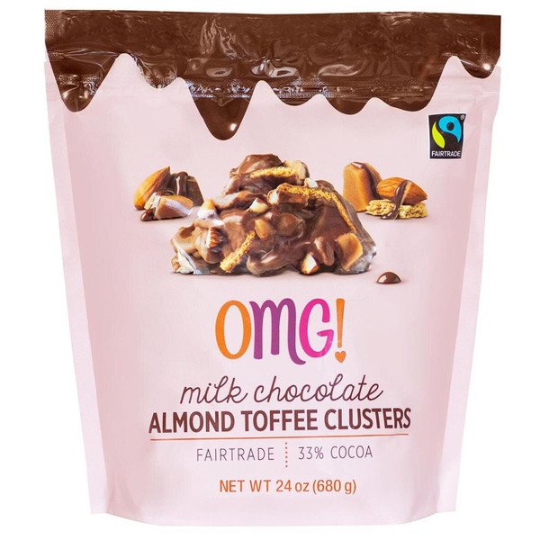 OMG! Milk Chocolate Almond Toffee Clusters Cocoa Crispy Wafers 680g Pack 680g