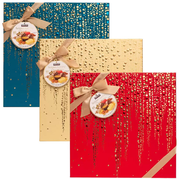 Kirkland Signature Luxury Belgian Chocolate Christmas Gift Box Xmas Bow Pack570g