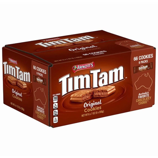 Arnott's Tim Tam Original Chocolate Creamy Filling Biscuit Cookies Packet 6x200g