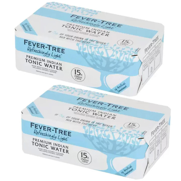Fever-Tree Refreshingly Light Premium Indian Tonic Water Cans Pack 30 x 150ml