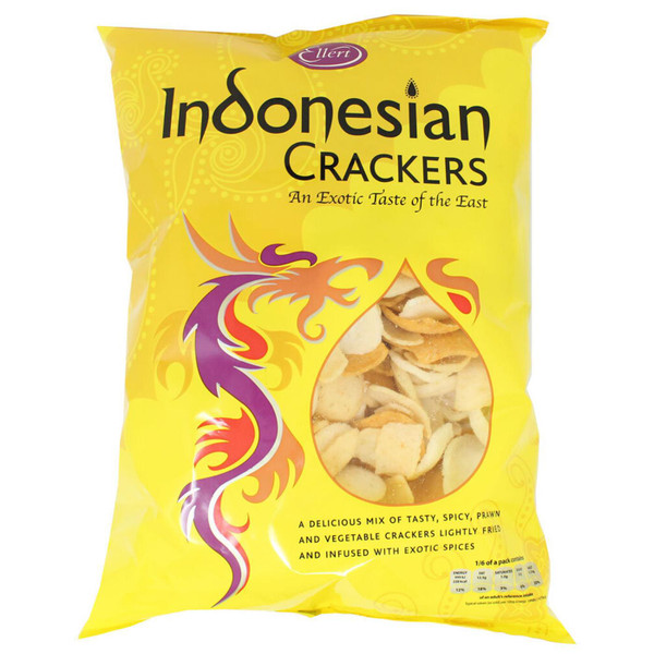 Ellert Indonesian Prawn & Vegetable Crackers Chips Crisps with Spices Pack 300g