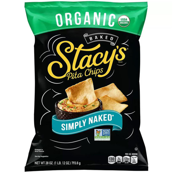 Stacy's Simply Naked Organic Real Pita Chips Snack with Sea Salt Crisp Pack 623g