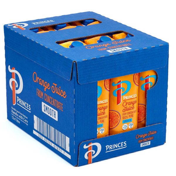 Princes Orange Juice From Concentrate Pure Smooth Juice Carton Pack 12 x 1Litre