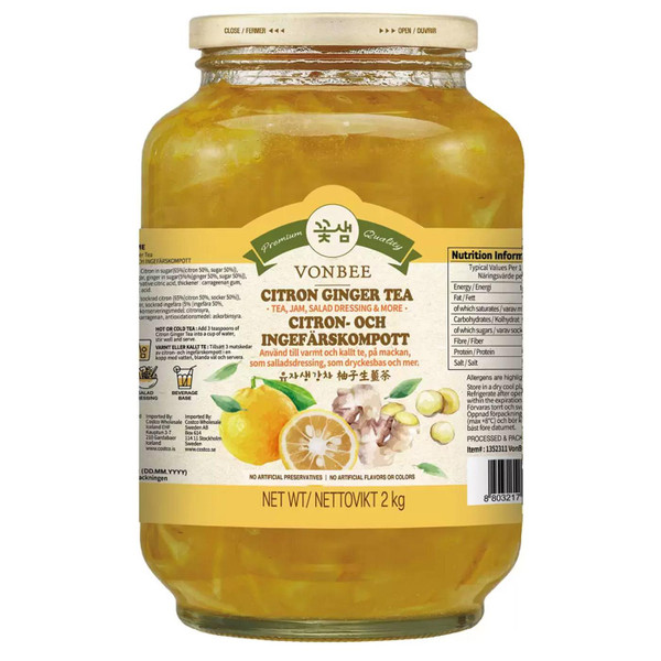 Vonbee Citron & Ginger Tea Jam Spread Salad Dressing Health Boost Pack Jar 2kg