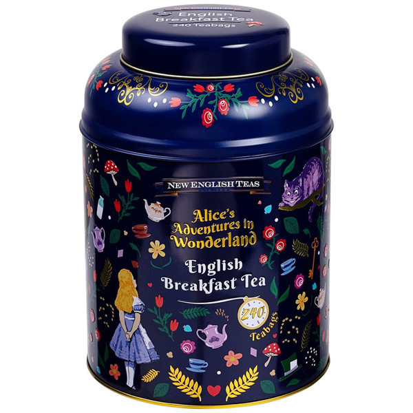 Alice in Wonderland New English Breakfast Ceylon Black Tea Bags Caddy Pack 240