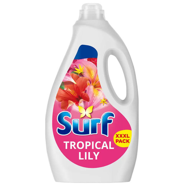 Surf Tropical Laundry Lily Laundry Liquid Detergent Bottle 95 Washes Pack 2.6L