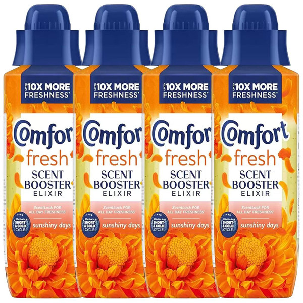 Comfort Sunshiny Day Scent Boost Elixir Infuses Freshness Laundry Pack 4 x 460ml
