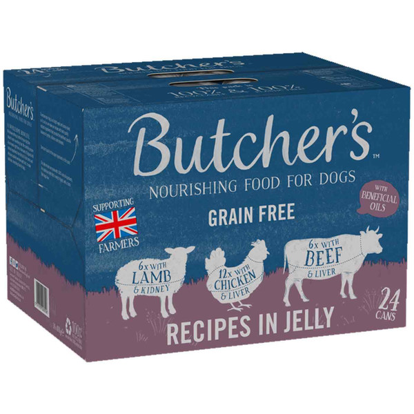 Butcher's Meaty Variety Chunks Dog Food Lamb Beef Chicken Cans Pack 24 x 400g