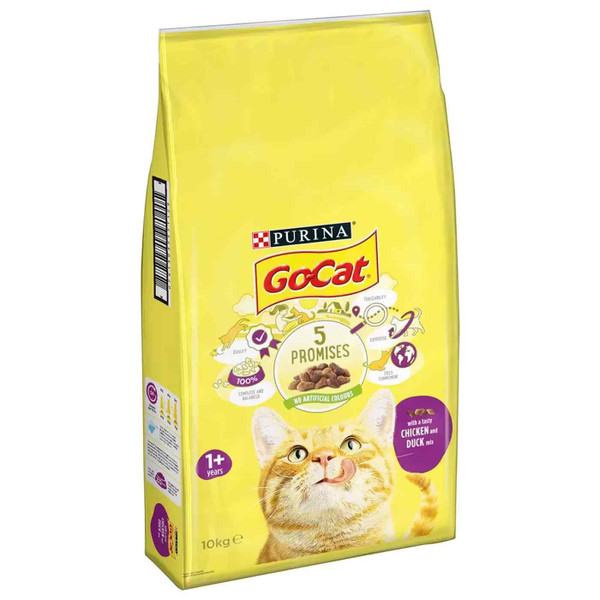 Purina Go Cat, Chicken & Duck Complete Balanced Protein Animal Food Pack 10kg