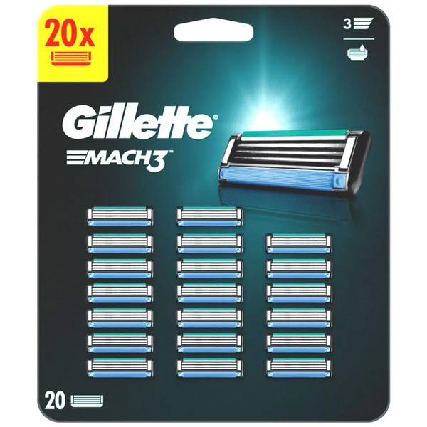 Gillette Mach3 Triple Men Shave Razor Replacement Cartridge Refill Pack20 Blades