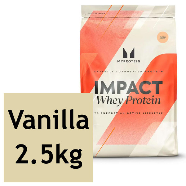MyProtein Vanilla Creamy Impact Whey Shake Protein Powder Essential Pack 2.5kg