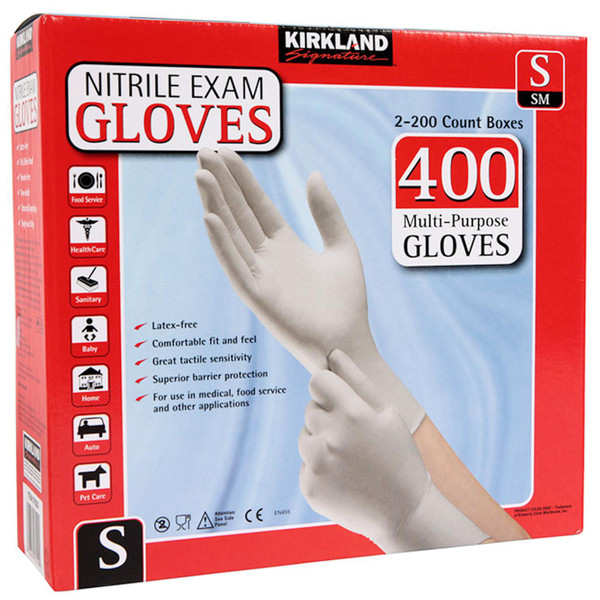 Kirkland Signature Multi-Purpose Nitrile Exam Gloves Latex Size Small Pack 400