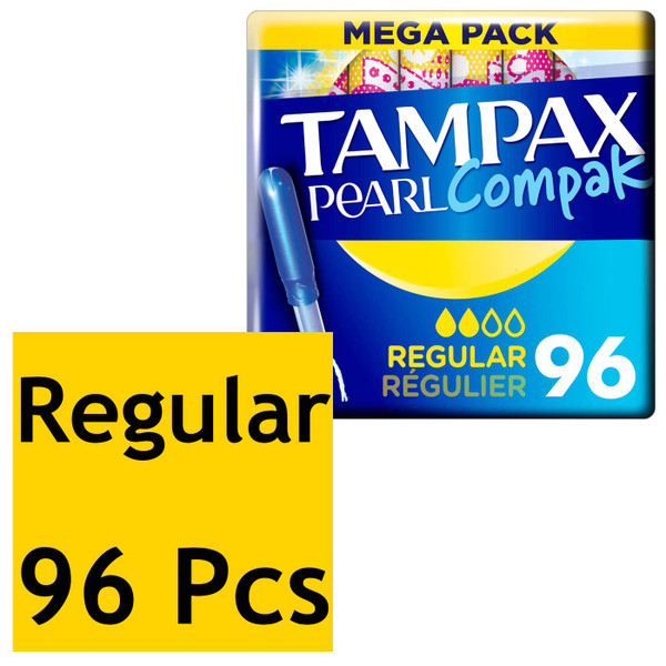 Tampax Pearl Compak Applicator Regular Leak Comfort Protection Tampons Pack 4x24