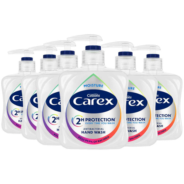 Carex Complete Moisture Plus Hand Wash Cussons Pump Soap Liquid Gel Pack 6x500ml