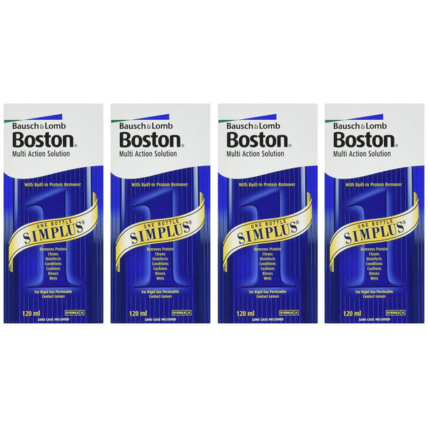Bausch & Lomb Boston Lens Simplus Solution 12 Month Supply Lenses Pack 4 x 120ml