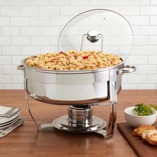 Denmark Round Stainless Steel Food Warmer Party Event Catering Chafing Dish 8.5L