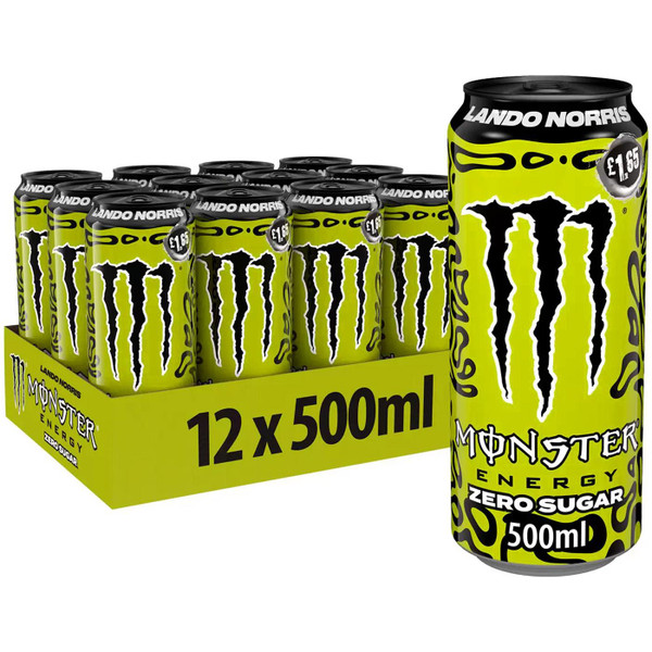 Monster Energy Drink Lando Norris Zero Sugar Cans Party Box Set Pack 12 x 500ml