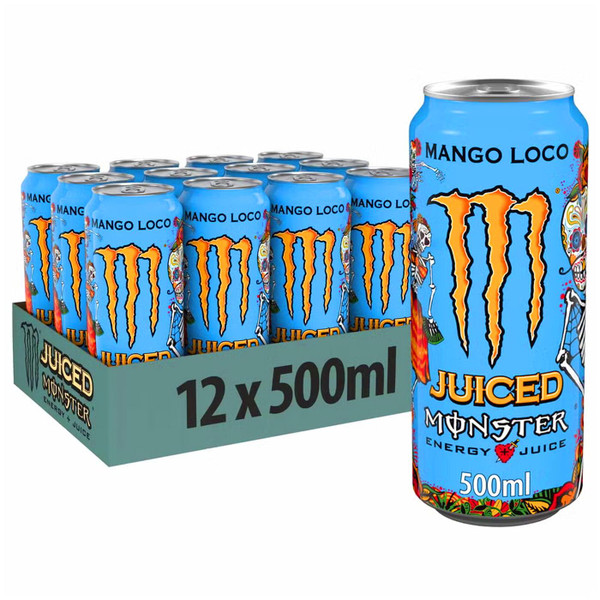 Monster Energy Drink Exotic Mango Loco Juiced Cans Party Box Set Pack 12 x 500ml
