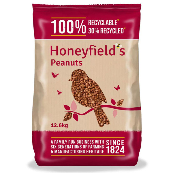 Honeyfield's Peanuts High Oil Blend Wild Bird Feed Farden Seed Food Pack 12.6kg