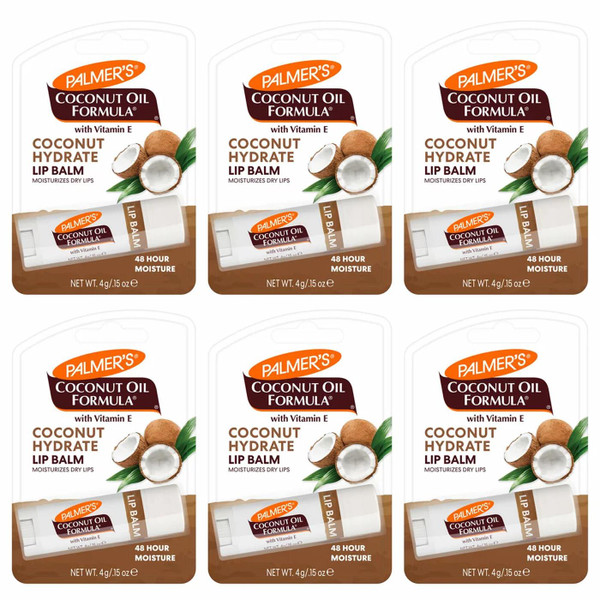 Palmers Lip Balm Coconut Oil Formula Soften Smooth 48 Hour Moisture 6 Pcs Pack