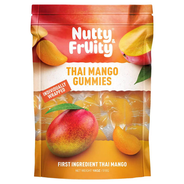 Nutty & Fruity Thai Mango Gummies Real Ingredient Fruit Rich Flavour Pack 510g