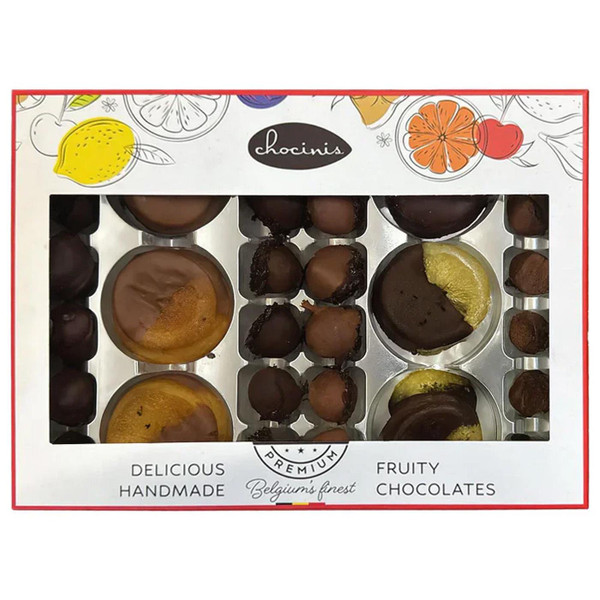 Duva Chocinis Fruity Charms Handmade Chocolate Coated Dipped Fruits Pack 555g