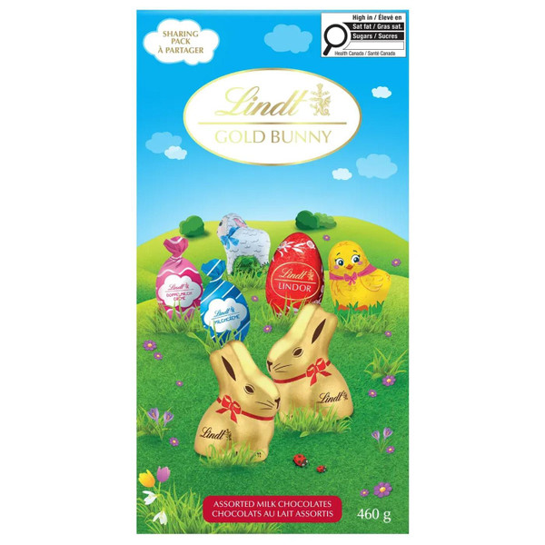Lindt Easter Hunt Pouch Smooth Milk Chocolate Truffle Egg Gold Bunnies Pack 460g