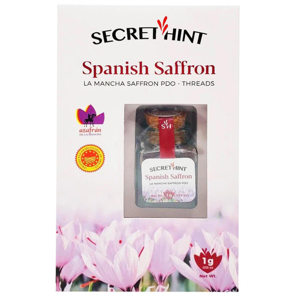 Secret Hint Spanish Saffron Threads DOP La Mancha Threads Herb Spice Pack Jar 1g