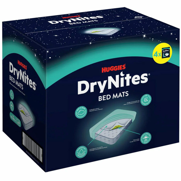 Huggies DryNites Dry Night Bed Mats Disposable Cover Protection Pack 4x7 Bedmats