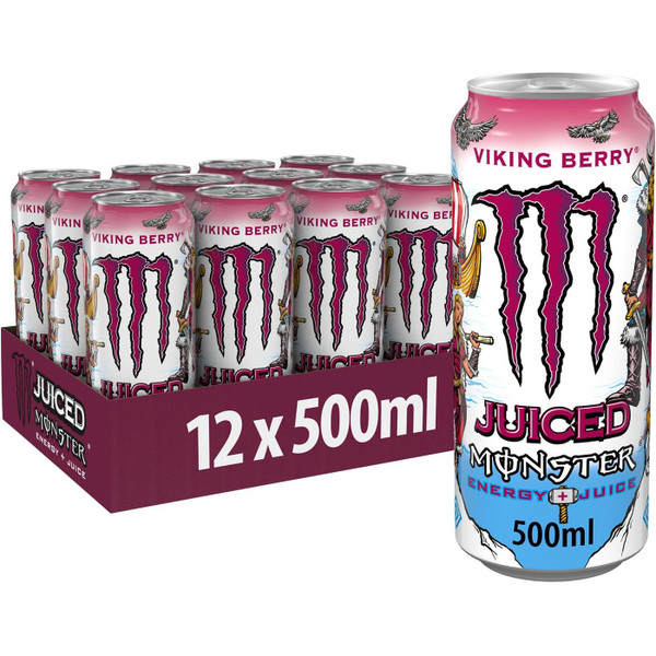 Monster Energy Drink Viking Berry Fruit Juice Cans Party Box Set Pack 12 x 500ml