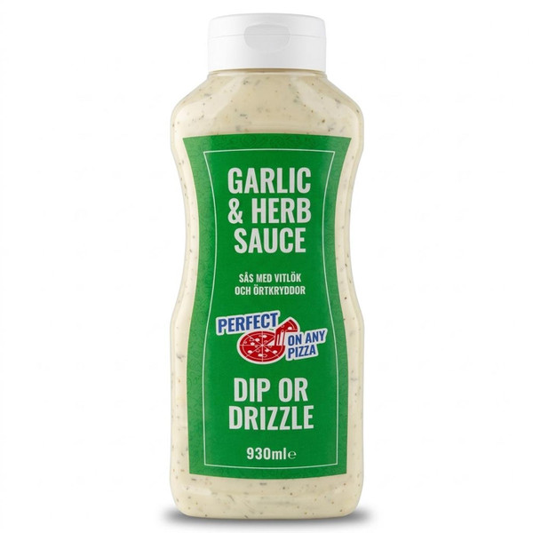 Oasis Garlic &Herb Sauce Squeezy Versatile Salad Pizza Dip or Drizzle Pack 930ml