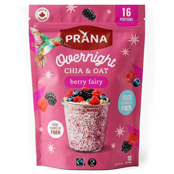 Prana Overnight Chia Berry Fairy Oat & Chia Mix Dried Cereal Breakfast Pack 800g