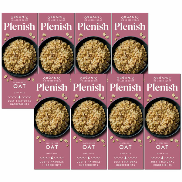 Plenish Organic Oat Milk No Added Sugar Gluten Free Creamy Natural Pack 8 x 1L