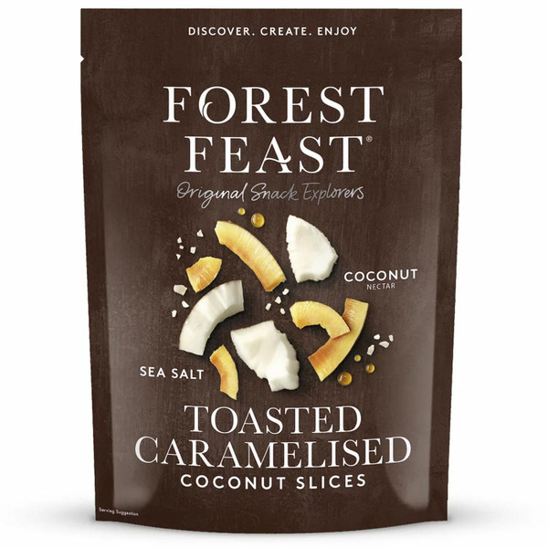 Forest Feast Toasted Caramelised Coconut Slices Sea Salt Sweet Snack Pack 600g
