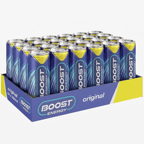 Boost Energy Drink Original Classic Cans Sparkling Bulk Box Set Pack 24 x 250ml