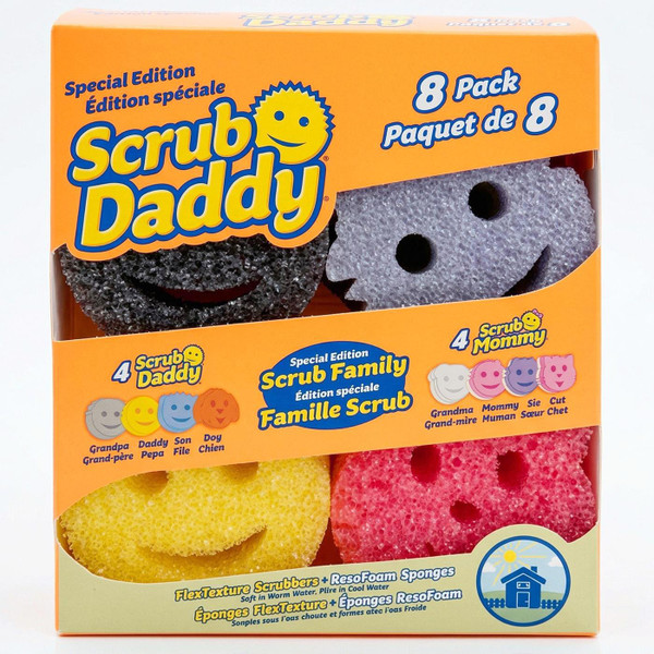 Scrub Daddy Special Edition FlexTexture Scrubber Sponge Kitchen Clean Pack 8 Pcs
