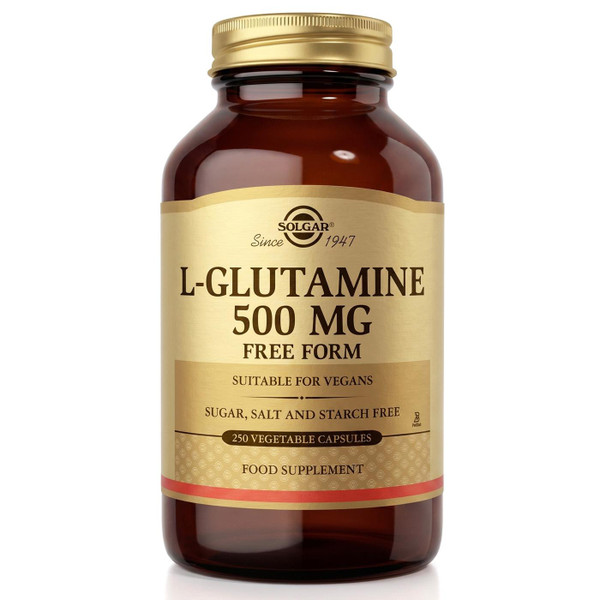 Solgar L-Glutamine 500mg Vegetable Free Form For Vegan Capsules Pack 250 Tablets