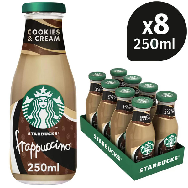 Starbucks Frappuccino Iced Coffee Cookies & Cream Flavour Drink Pack 8 x 250ml