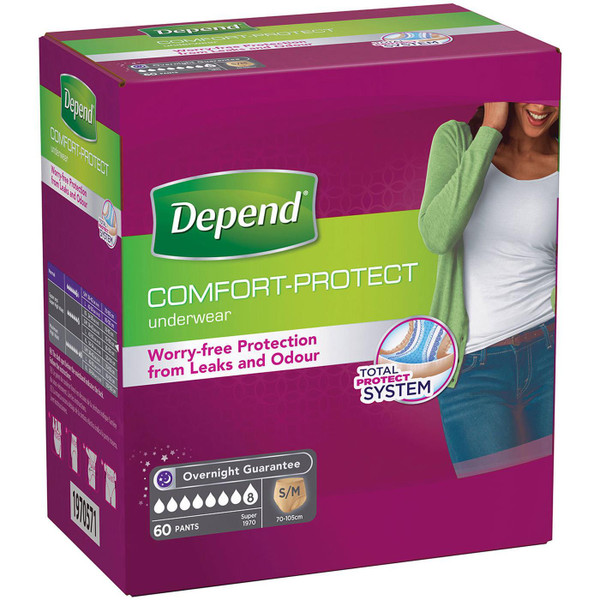 Depend Incontinence S/M Underwear Comfort Protect Small Female Pad Women 60Pants