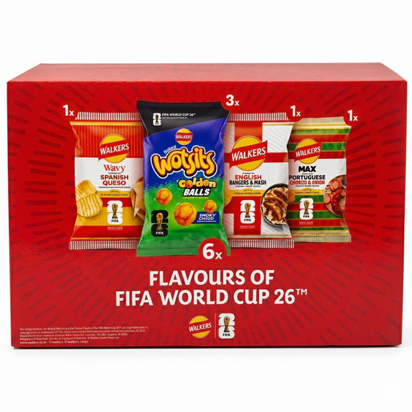 Walkers Flavours of FIFA World Cup 2026 Multipack Chips Crisps Mix Pack 6 x 150g