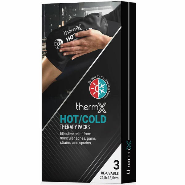 ThermX Hot & Cold Therapy Packs Gel Ice Reusable Pain Relief Sprains 3 Pcs Pack
