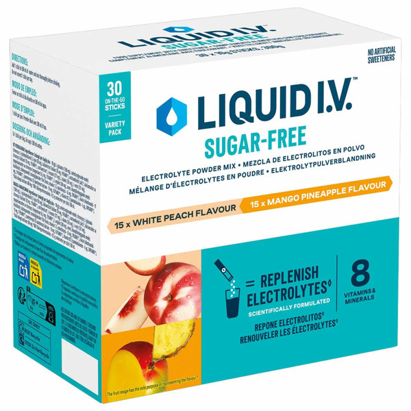 Liquid I.V.Hydration Electrolyte Powder Mix Peach & Mango Pineapple 30 Sachets