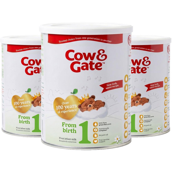 Cow & Gate First Infant Milk Stage 1 Birth Formula Powder Substitute Pack 3x700g