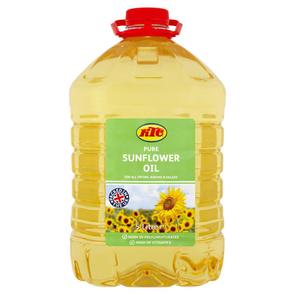 KTC Pure Sunflower Frying Baking Salad Oil High in Polyunsaturate & Vitamin E 5L