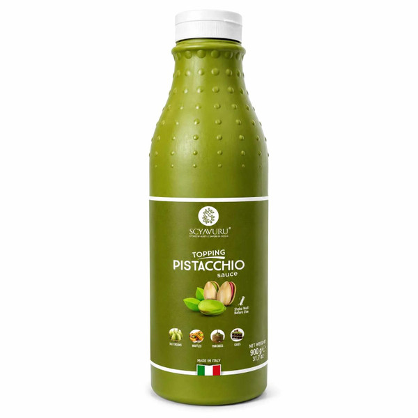 Scyavuru Italian Pistachio Topping Sauce Drizzle Dessert Ice Cream Bottle 800g