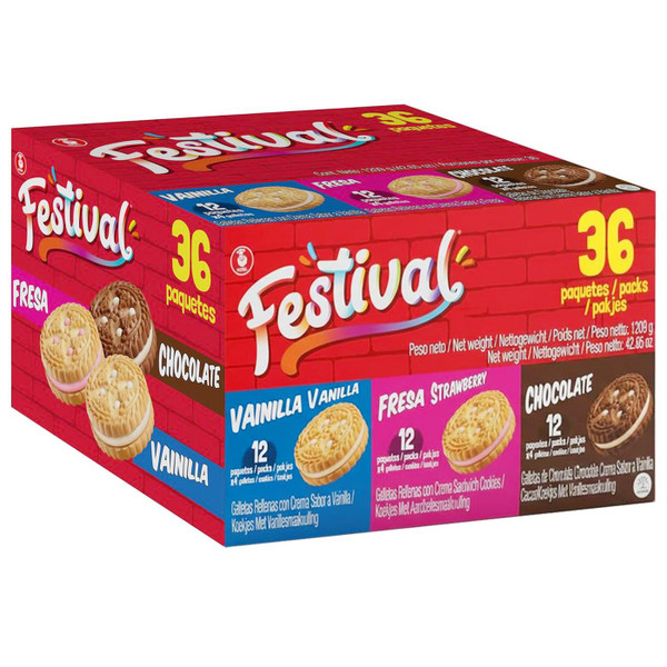 Noel Festival Cream Sandwich Cookies Sandwish Biscuits Mix Variety Box 36 Packs