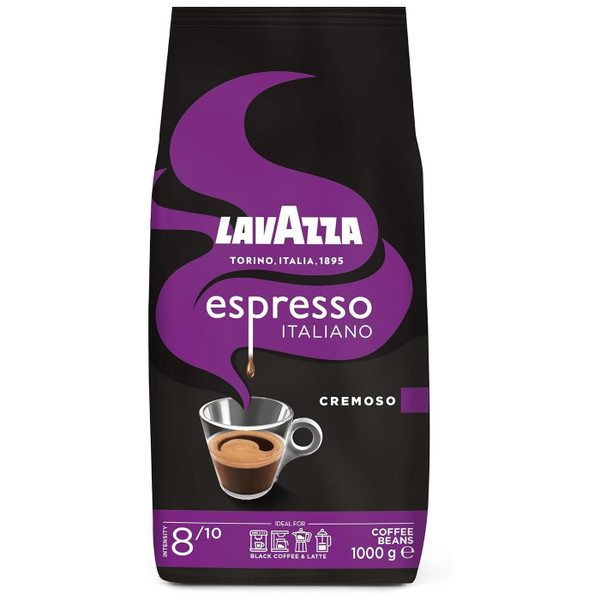 Lavazza Cremoso Espresso Whole Coffee Beans to Cup Moka French Press Pack 1kg
